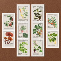 10 Herbal Stamps: Schizandra, Reishi, Astragalus, Albizia, Gynostemma, Morinda, Longan, He Shou Wu, Goji, American Ginseng