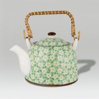 Porcelain Tea Pot – Green Dot