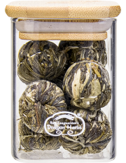 Five Jasmines Blossom Tea in glass jar