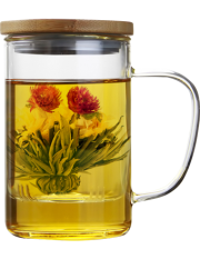 Glass Brewing Mug with Strainer and Bamboo Lid 450 ml
