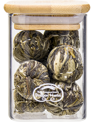 Five Jasmines Blossom Tea in glass jar