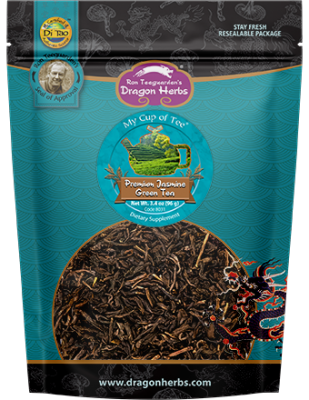 Premium Jasmine Green Tea in Teal Pouch 3.4 oz