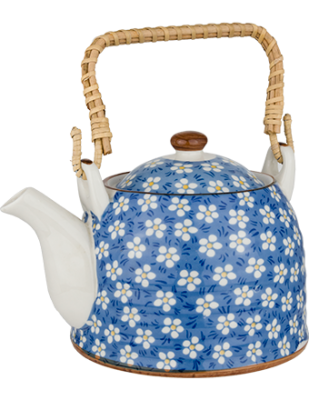 Porcelain Tea Pot – Blue Dot