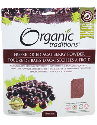 Organic Traditions Acai Berry Powder, Cold Dried