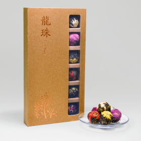 18 tea balls in 6 eye catching flower varieties: Jasmine, Peony, Rose, Lily, Yellow Chrysanthemum, and White Chrysanthemum