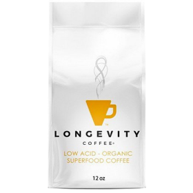 Longevity Coffee, Dark Roast - Whole Beans - 12 oz