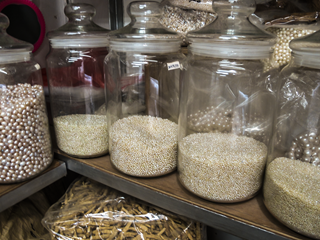 Pearls in an herb market in China