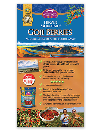 Heaven Mountain Goji berries brochure