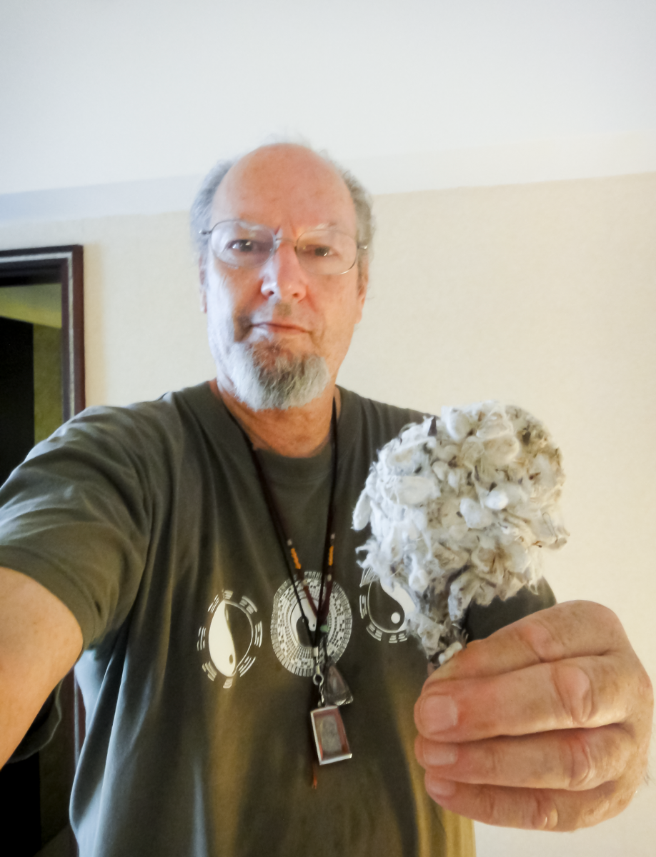 Ron holding dried white snow lotus herb